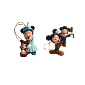 Vintage 1992 Avon Disney Mickey & Minnie Mouse Ornaments IOB EUC Christmas
